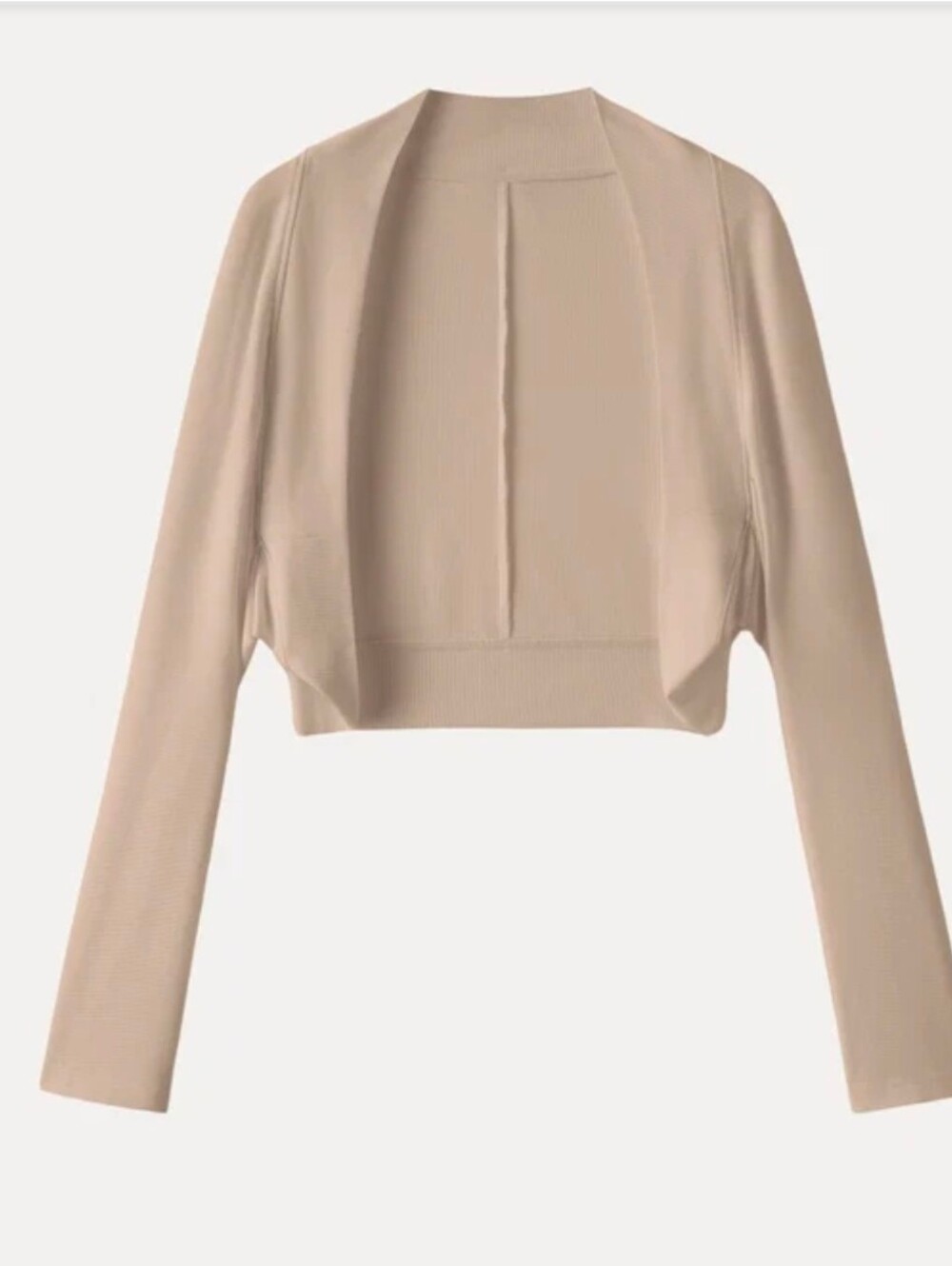 OGL Bamboo Breathable Beige Cropped Shrug Cardigan, Size Medium, NWT